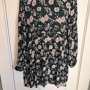 Knox Rose Green Floral Long Sleeve Dress